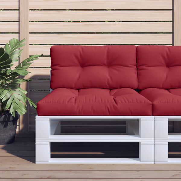vidaXL Coussin de palette rouge bordeaux 70x40x12 cm tissu
