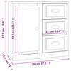 vidaXL Buffet blanc 70x35,5x67,5 cm bois d'ingénierie