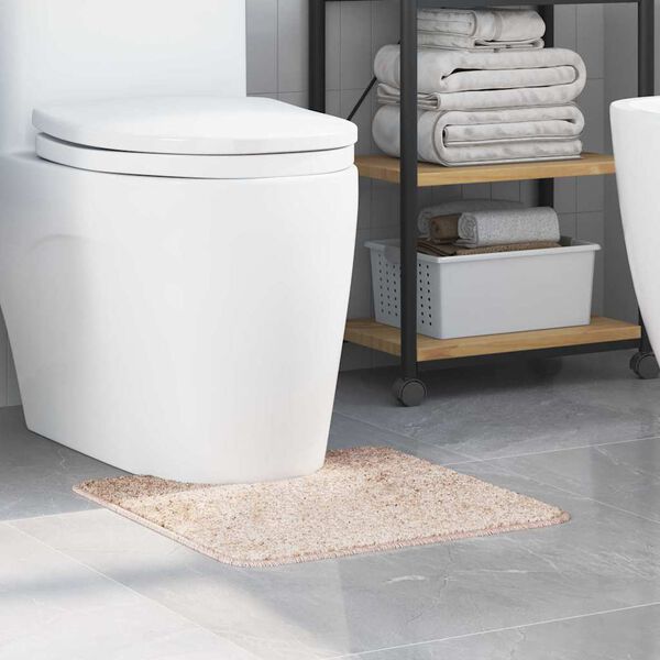 vidaXL Tapis de bain antid&eacute;rapant avec d&eacute;coupe pour toilette Cr&egrave;me