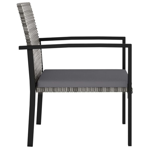 vidaXL Chaises à manger de jardin lot de 2 résine tressée gris