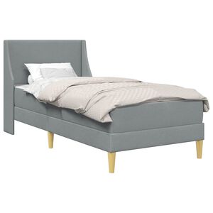 vidaXL Cadre de lit avec matelas Gris clair 90 x 190 cm Tissu