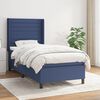 vidaXL Sommier &agrave; lattes de lit avec matelas Bleu 90x200 cm Tissu