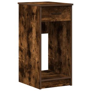 vidaXL Support de tour d'ordinateur et tiroir ch&ecirc;ne fum&eacute; 35x45x77 cm