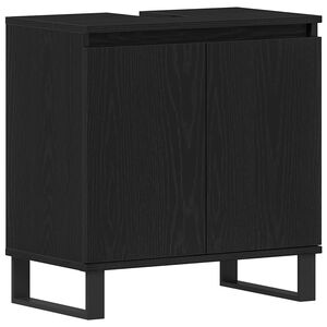 vidaXL Meuble de Lavabo de Salle de Bain Ch&ecirc;ne noir 58 x 33 x 60 cm