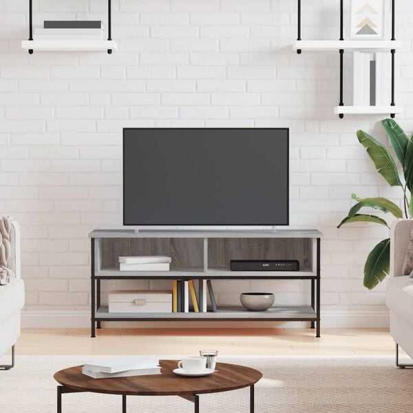 vidaXL Meuble TV sonoma gris 100x35x45 cm bois d'ing&eacute;nierie