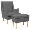 vidaXL Fauteuil avec pouf 2 pc Gris fonc&eacute; Tissu