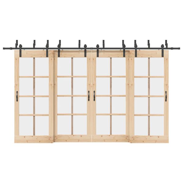 vidaXL Kit de quincaillerie de porte coulissante 400 cm acier noir