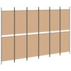 vidaXL Paravent &agrave; 6 panneaux Beige 300 x 200 cm Tissu