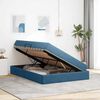 vidaXL Lit avec rangement et matelas Bleu fonc&eacute; 140 x 200 cm Velours