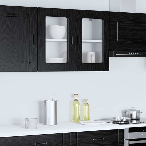 vidaXL Armoire de cuisine avec porte Kalmar Ch&ecirc;ne noir 80 x 31 x 60 cm
