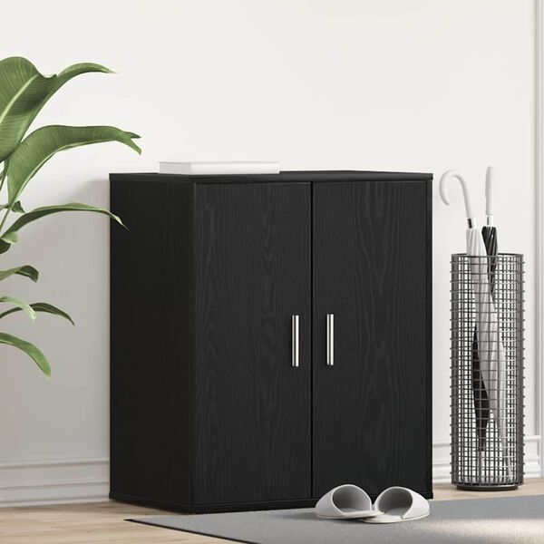 vidaXL Cabinet &agrave; chaussures avec &eacute;tag&egrave;re Ch&ecirc;ne noir 60 x 35 x 70 cm