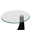 vidaXL Table basse avec dessus de table en verre rond Noir brillant
