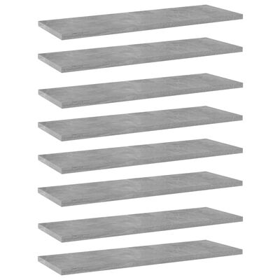 vidaXL Panneaux de bibliothèque 8 pcs Gris béton 60x20x1,5cm Aggloméré