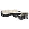vidaXL Ensemble de canap&eacute; de jardin 10 pc Noir polyrotin