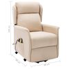vidaXL Fauteuil de massage Cr&egrave;me Tissu