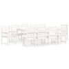 vidaXL Ensemble à manger de jardin 11 pcs blanc bois massif de pin