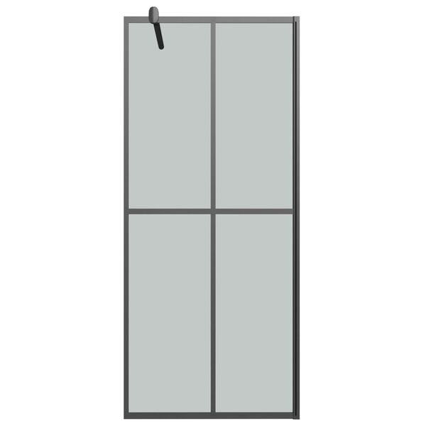 vidaXL Paroi de douche avec &eacute;tag&egrave;re Noir 80x195 cm Verre ESG&Aluminium