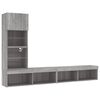 vidaXL Unit&eacute;s murales TV avec LED 4 pcs gris sonoma bois d'ing&eacute;nierie