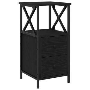 vidaXL Cabinet de chevet Ch&ecirc;ne noir 34 x 35,5 x 70 cm