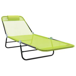 vidaXL Chaise longue pliante Vert 182 x 55 x 85,5 cm Textil&egrave;ne