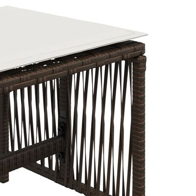 vidaXL Tabourets de jardin et coussins lot de 4 marron résine tressée