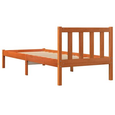 vidaXL Cadre de lit sans matelas cire marron 75x190 cm bois pin massif