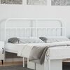 vidaXL T&ecirc;te de lit m&eacute;tal blanc 160 cm
