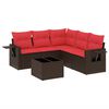 vidaXL Ensemble de canap&eacute; de jardin 6 pcs avec coussins marron