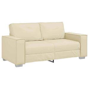 vidaXL Canap&eacute; deux places Cr&egrave;me 180 cm Simili cuir
