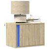 vidaXL Table de chevet murale avec lumi&egrave;res LED ch&ecirc;ne sonoma
