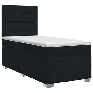 vidaXL Lit boxspring avec matelas Noir 80 x 200 cm Tissu