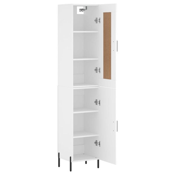vidaXL Buffet haut Blanc 34,5x34x180 cm Bois d'ing&eacute;nierie
