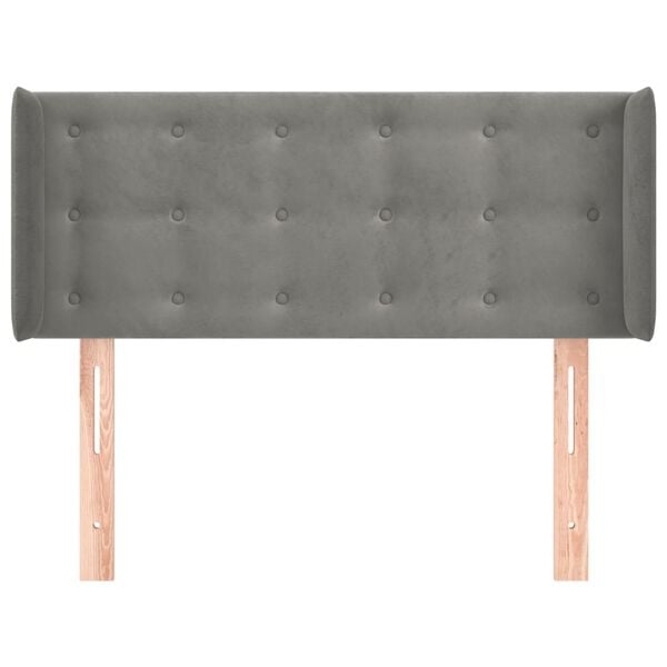 vidaXL T&ecirc;te de lit avec oreilles Gris clair 103x16x78/88 cm Velours