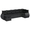 vidaXL Salon de jardin 7 pcs avec coussins noir r&eacute;sine tress&eacute;e