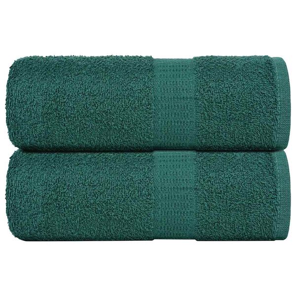 vidaXL Serviettes d'invité 2 pcs vert 30x50 cm 360 g/m² 100% coton