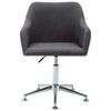 vidaXL Chaise pivotante &agrave; manger gris fonc&eacute; tissu