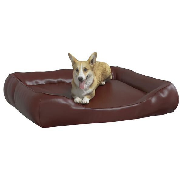 vidaXL Lit pour chien Marron 120x100x27 cm Similicuir