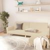 vidaXL Canap&eacute;-lit &agrave; 2 places avec repose-pied Cr&egrave;me Tissu