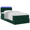 vidaXL Lit ottoman avec matelas et LED Vert fonc&eacute; 90x200cm velours