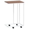vidaXL Table d'appoint avec roues Blanc 40x30x63,5cm Bois d'ingénierie