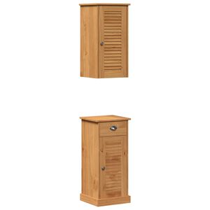 vidaXL Armoire de salle de bain VIGO 2 pc Marron et Marron Miel