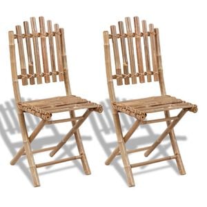 vidaXL Chaises pliantes en bambou (lot de 2)