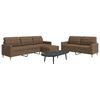 vidaXL Ensemble de canap&eacute;s 3 pcs avec repose-pied marron tissu