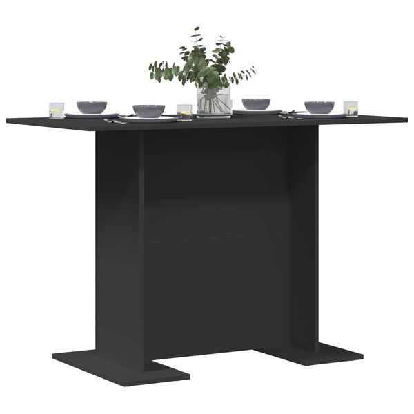 vidaXL Table de salle à manger Noir 110 x 60 x 75 cm Aggloméré