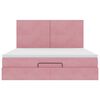 vidaXL Cadre de lit ottoman avec matelas rose 180x200 cm velours