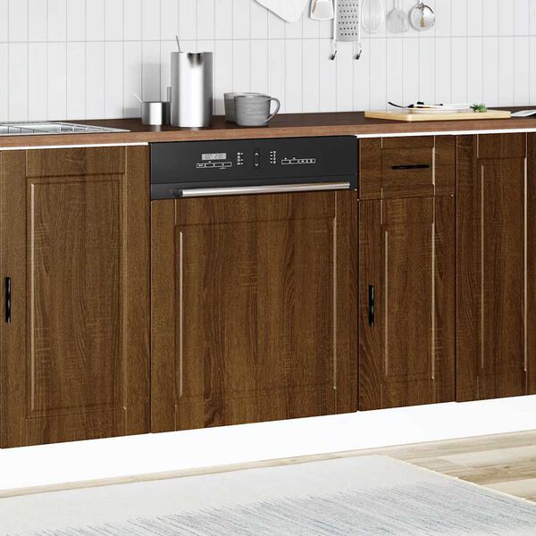 vidaXL Panneau de lave-vaisselle Porto ch&ecirc;ne marron 60x1,5x67 cm