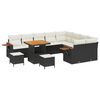 vidaXL Ensemble de canap&eacute; de jardin 12 pcs Noir polyrotin