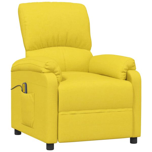 vidaXL Fauteuil de massage Jaune clair Tissu
