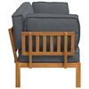 vidaXL Ensemble de Canap&eacute;s Uni 2 pcs Anthracite Bois d'Acacia Massif