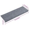 vidaXL Tapis d'escalier autocollants 30 pi&egrave;ces 65 x 21 x 4 cm Gris clair Bord rectangulaire